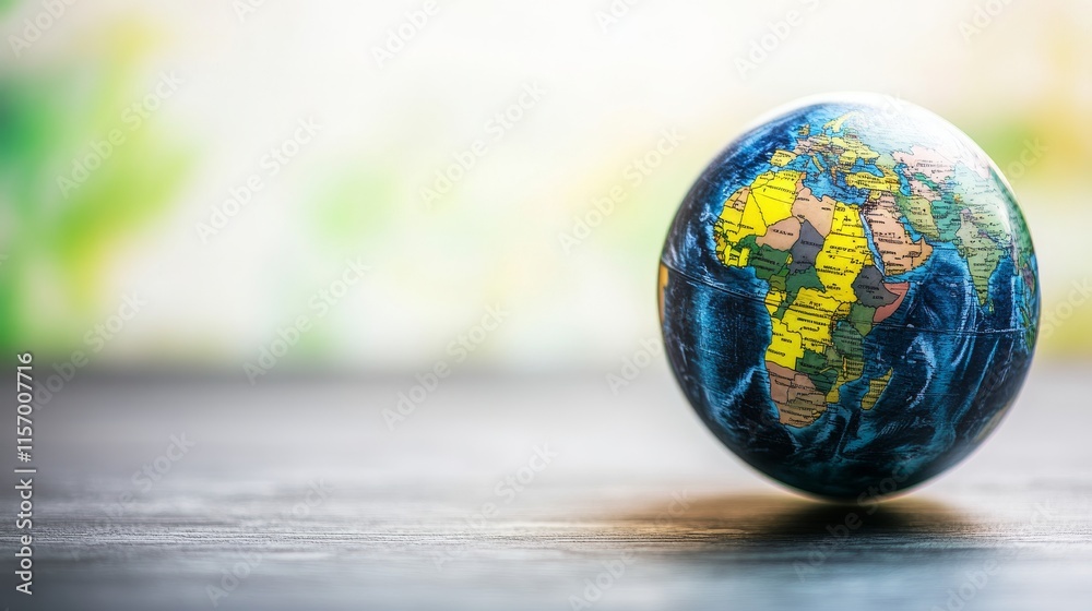 A globe showcasing Africa's landscapes vividly. A globe showcasing Africa's landscapes vividly.