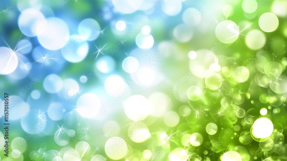 Abstract Bokeh Background With Vibrant Blue And Green, Dreamy Defocused Circles And Shiny Particles Abstract Bokeh Background With Vibrant Blue And Green, Dreamy Defocused Circles And Shiny Particles