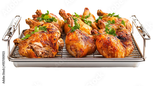 Chicken Roaster Rack for Perfect Roasting - Isolated on White Background photo