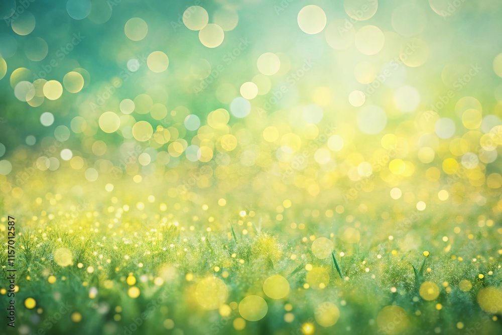 Obraz premium Pastel Spring Background: Yellow & Green Dotted Texture