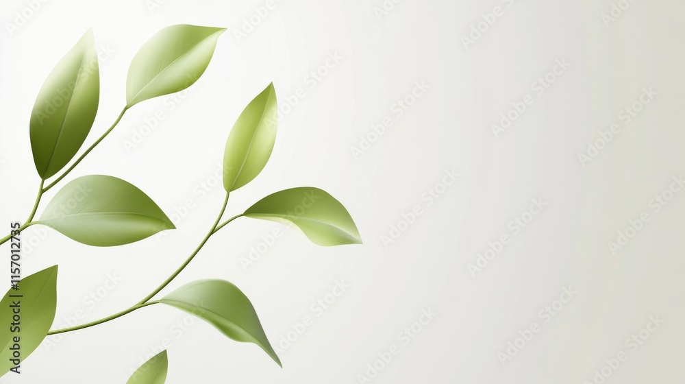 Fototapeta premium Beautiful green leaf pattern on soft background.