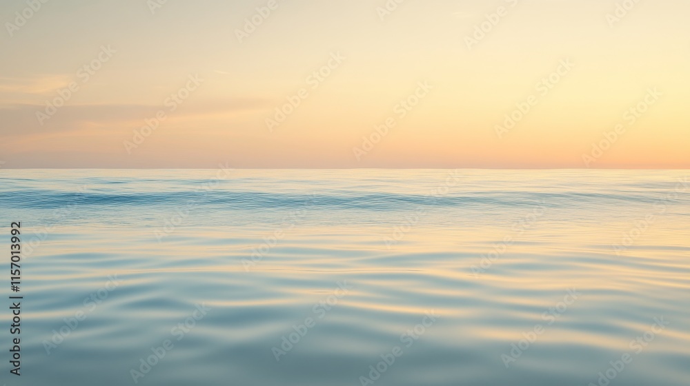 Calm ocean waves under a serene sunset sky. Calm ocean waves under a serene sunset sky.