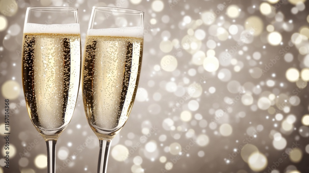 Champagne flutes with bubbly celebration vibes. Champagne flutes with bubbly celebration vibes.