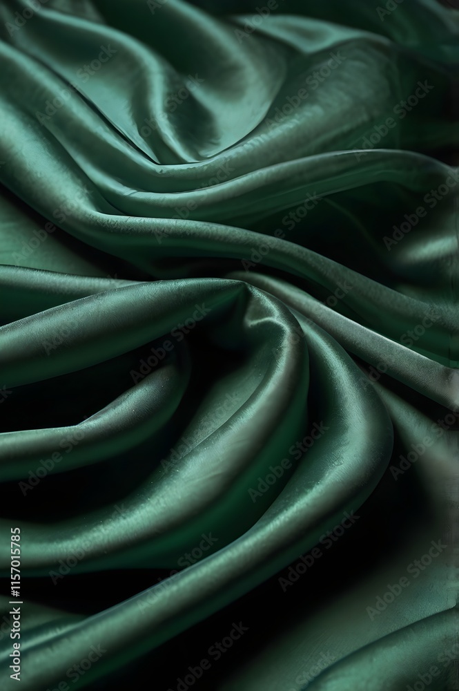 Fototapeta premium Green flowing fabric