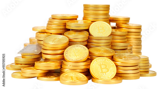 gold bitcoin coins cryptocurrency digital currency investment wealth trading blockchain finance