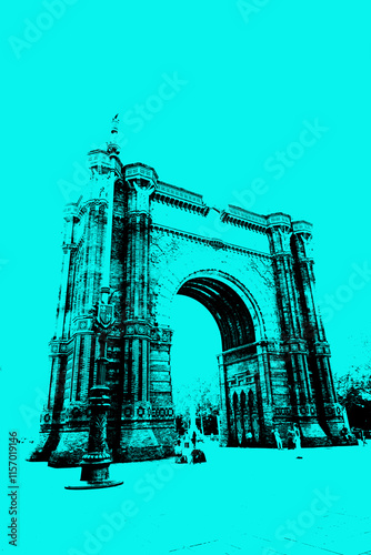 Arc de triomf standing majestically in barcelona, spain