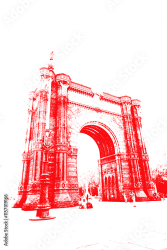 Arc de triomf standing majestically in barcelona, spain