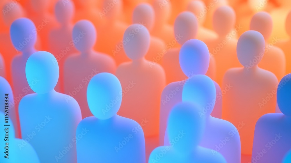 Colorful crowd of abstract human figures. Colorful crowd of abstract human figures.