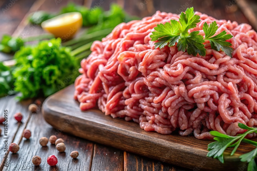 Raw Ground Pork and Mincemeat, Uncooked Meat, Fresh Butcher Meat,  Food Photography, Culinary Ingredient