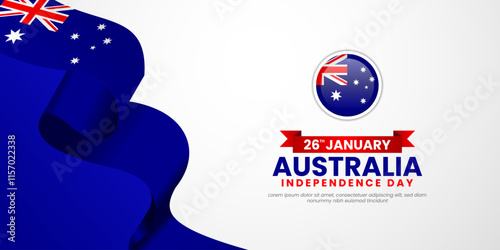 Australia Independence day Banner background with waving flag