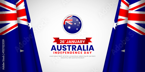 Australia Independence day Banner background with waving flag