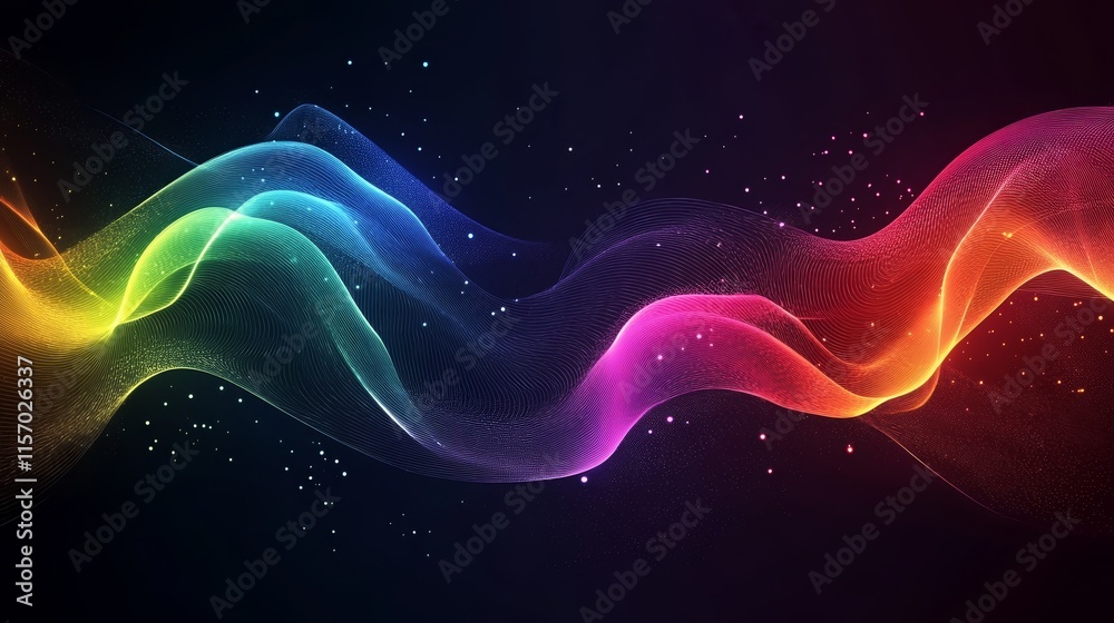 Obraz premium Abstract rainbow wave background