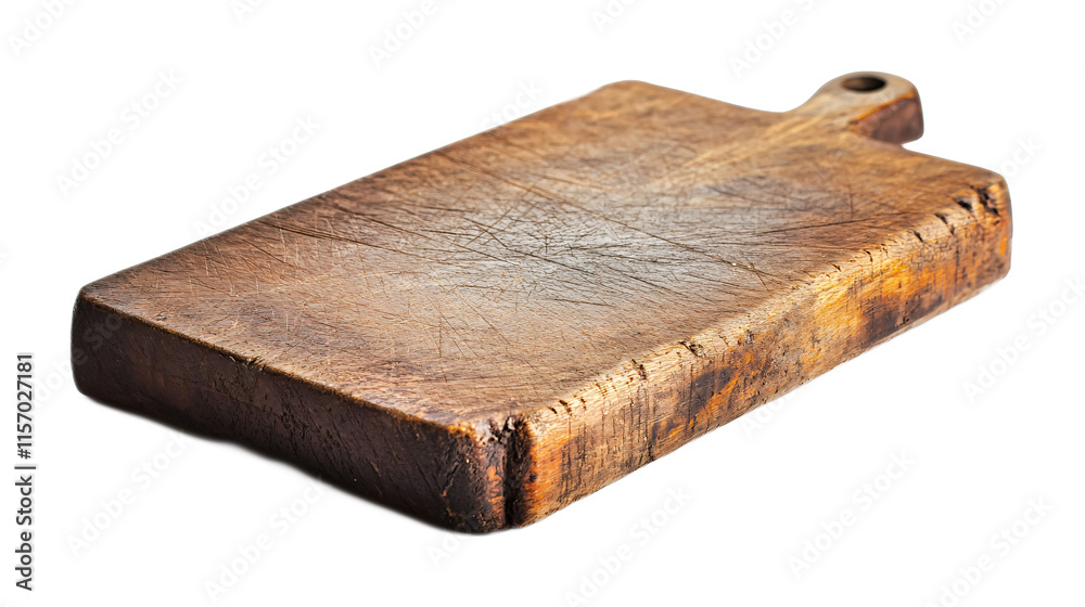 Fototapeta premium Chopping Block for Cutting & Preparing Ingredients - Isolated on White Background