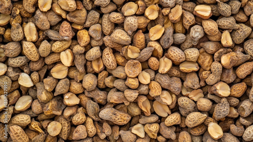 Textured background of raw uncleaned inshell peanuts showcasing natural earthy tones ideal for food-related design or culinary projects. Textured background of raw uncleaned inshell peanuts showcasing natural earthy tones ideal for food-related design or culinary projects.