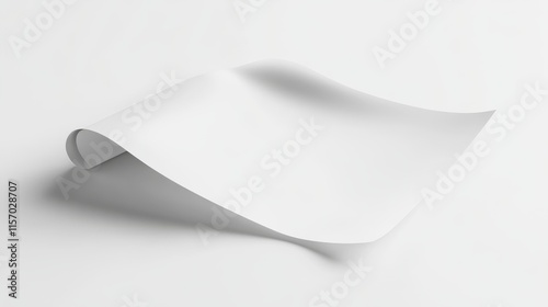 Curved white paper on a clean background