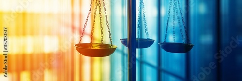 Scales of Justice with Abstract Colors Law, Order, and Legal Services in Vibrant Tones