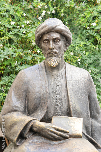 Cordoba, Spain - 28 October, 2024:  Statue of philosopher Maimonides in Cordobas Jewish quarter, a key historical figure in Spanish photo