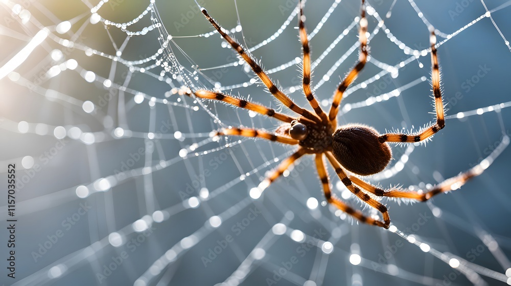 Delicate Silk Threads in a Spider’s Web Captured in Macro Detail Delicate Silk Threads in a Spider’s Web Captured in Macro Detail