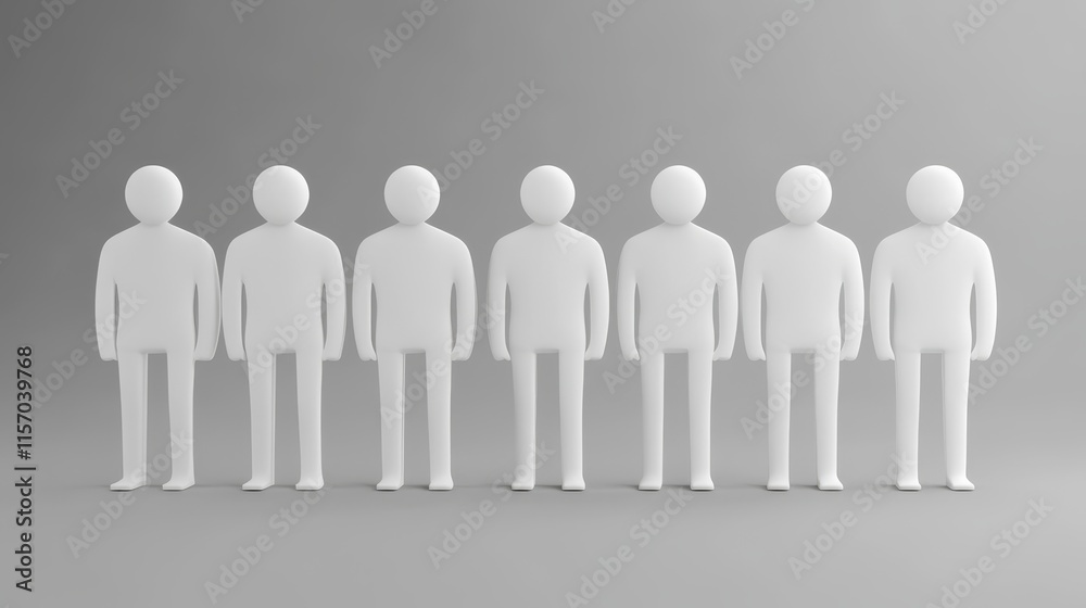 Minimalist figures representing a group concept. Minimalist figures representing a group concept.