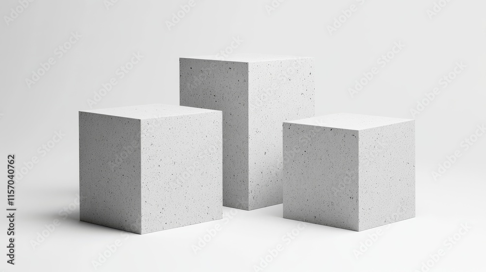 Minimalistic abstract concrete blocks on white. Minimalistic abstract concrete blocks on white.