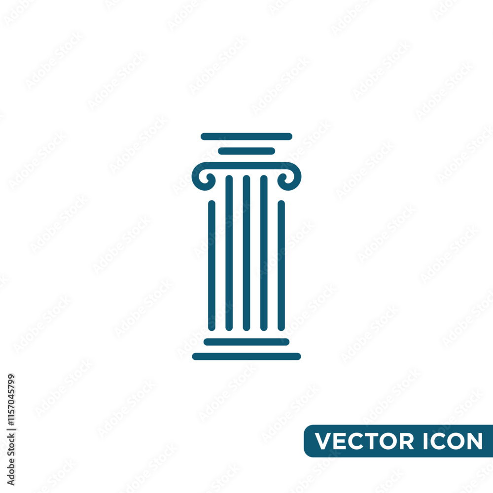 Simple Pillar Law Icon Design Template Simple Pillar Law Icon Design Template