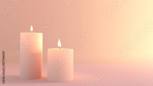 Serene candles glowing in soft light.