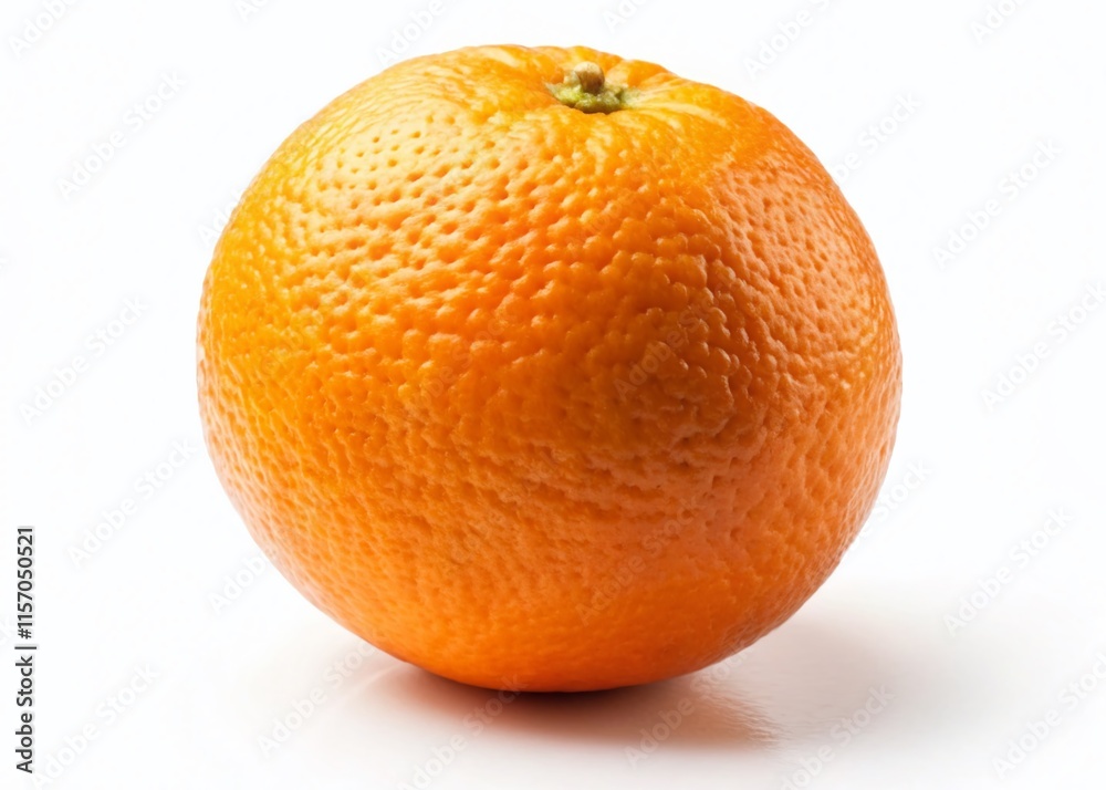 Single Ripe Orange on White Background - Fresh Citrus Fruit Studio Shot Single Ripe Orange on White Background - Fresh Citrus Fruit Studio Shot