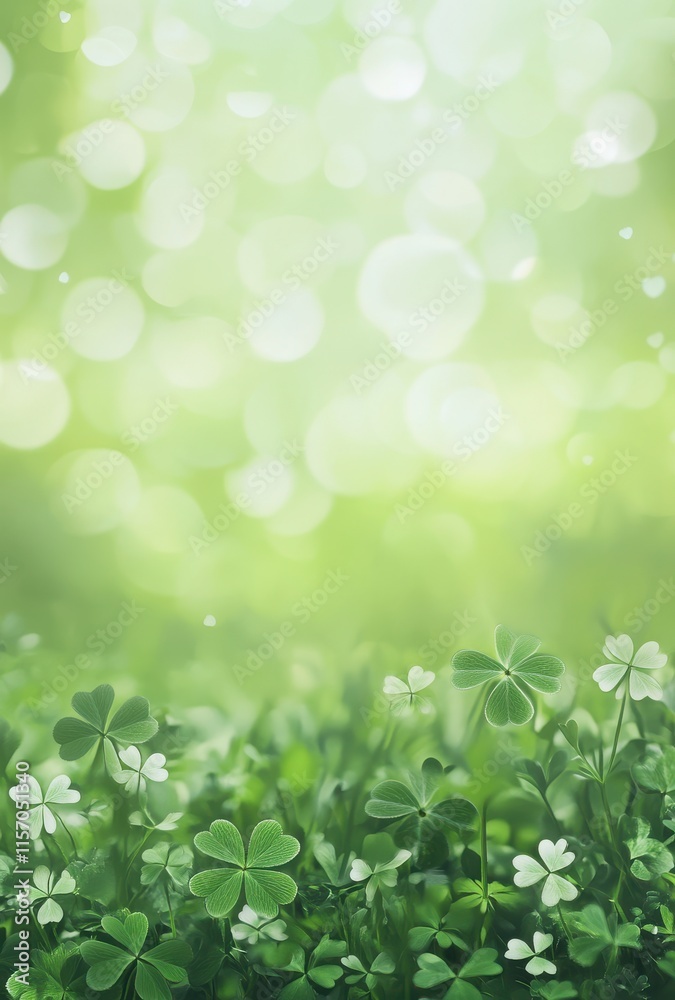 Lush Greenery with Delicate Clover Leaves and Soft Blurred Background, Perfect for Spring-Themed Designs, Illustrations, and Organic Concepts Lush Greenery with Delicate Clover Leaves and Soft Blurred Background, Perfect for Spring-Themed Designs, Illustrations, and Organic Concepts