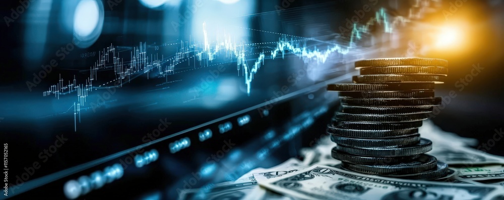Business Goals Focused on Maximizing Profitability and Revenue Financial growth with coins and a rising graph overlay. Business Goals Focused on Maximizing Profitability and Revenue Financial growth with coins and a rising graph overlay.