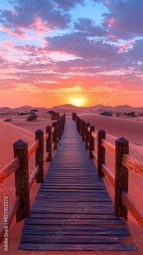 Desert Dunes at Dusk: A Captivating Sunset Over Rolling Sands