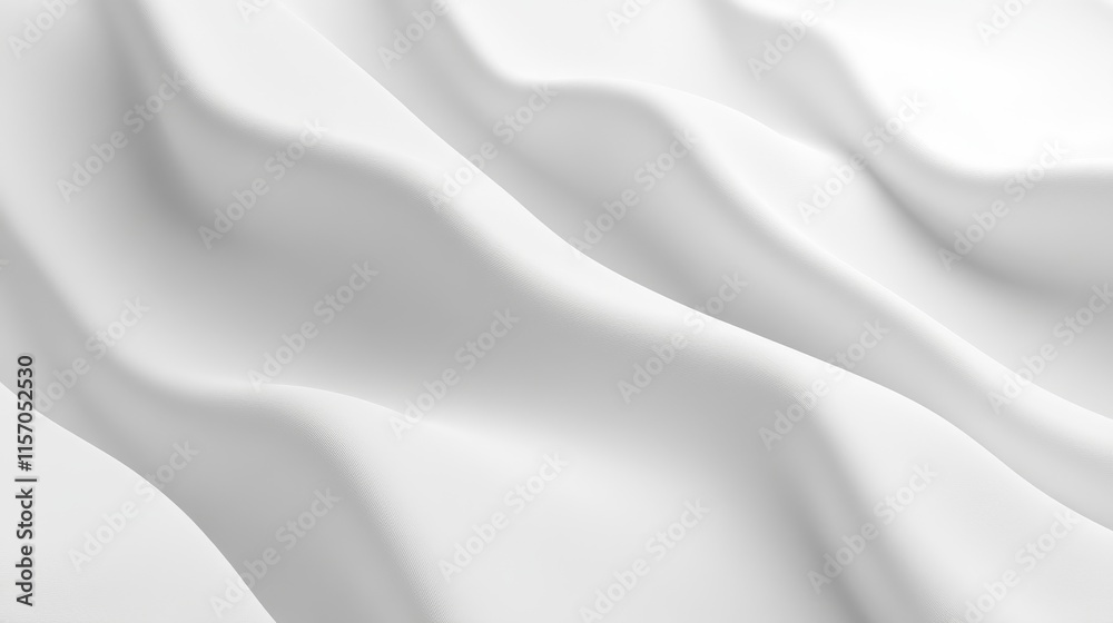 Fototapeta premium Smooth, flowing white fabric texture background.