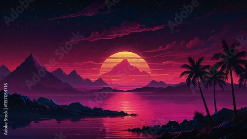 sunset in the mountains