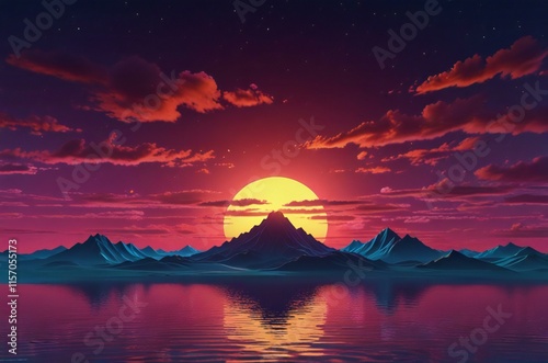 sunset over the mountains