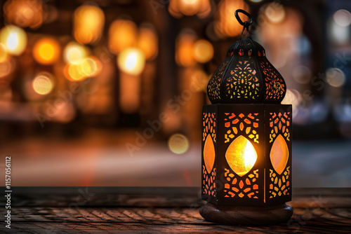 Beautiful greeting card with holiday composition for happy celebrate Ramadan, abstract vivid composition consists of fictional unreal fantastic vision on background photo