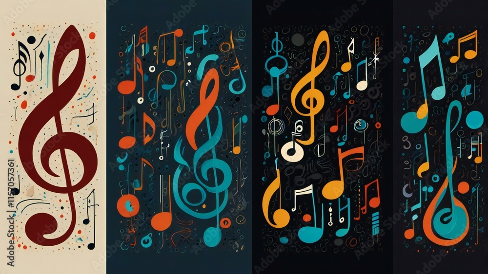 Obraz premium music notes background