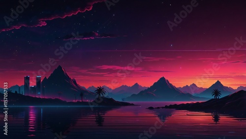 sunset over the mountains