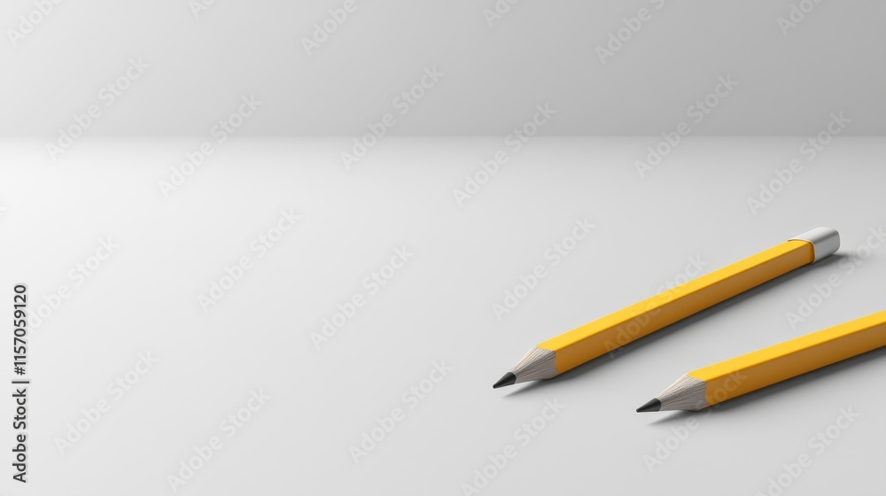 Two yellow pencils on a clean background. Two yellow pencils on a clean background.