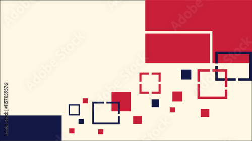 Vector colorful abstract geometric pattern with red and blue squares.