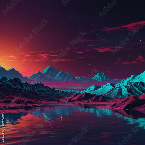sunset in the mountains