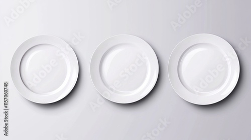 Realistic mockups of white plates dishes and food bowls in vector Includes clean ceramic or porcelain tableware like square and round dinner plates ideal for restaurant or kitchen use