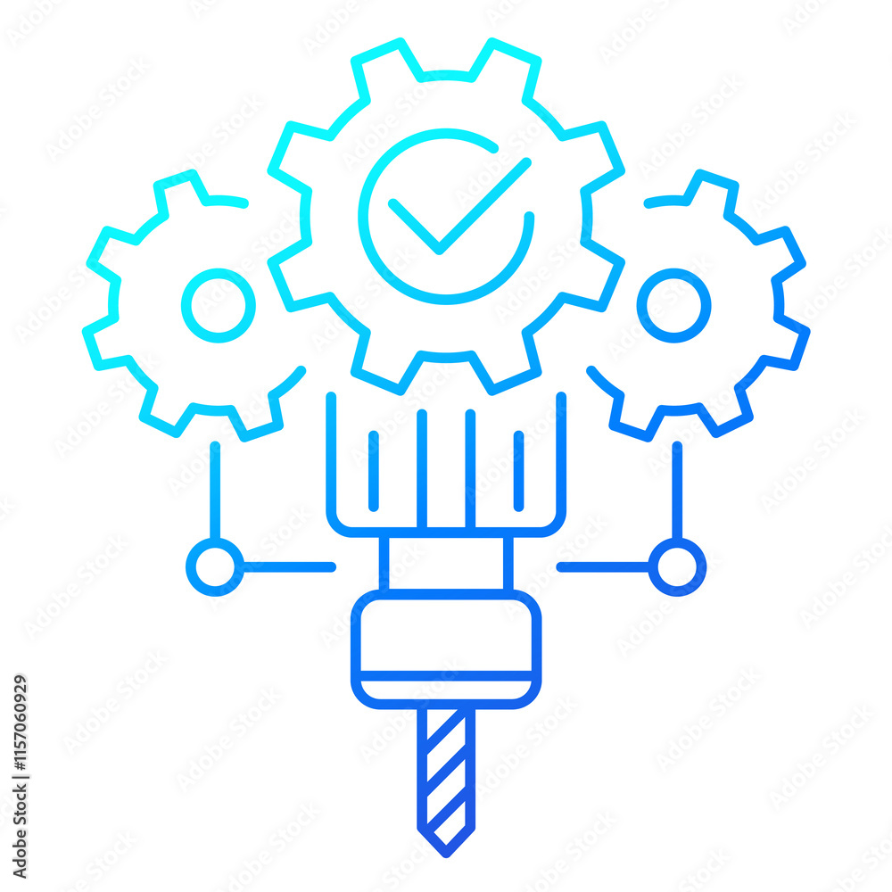 CNC machine line icon CNC machine line icon