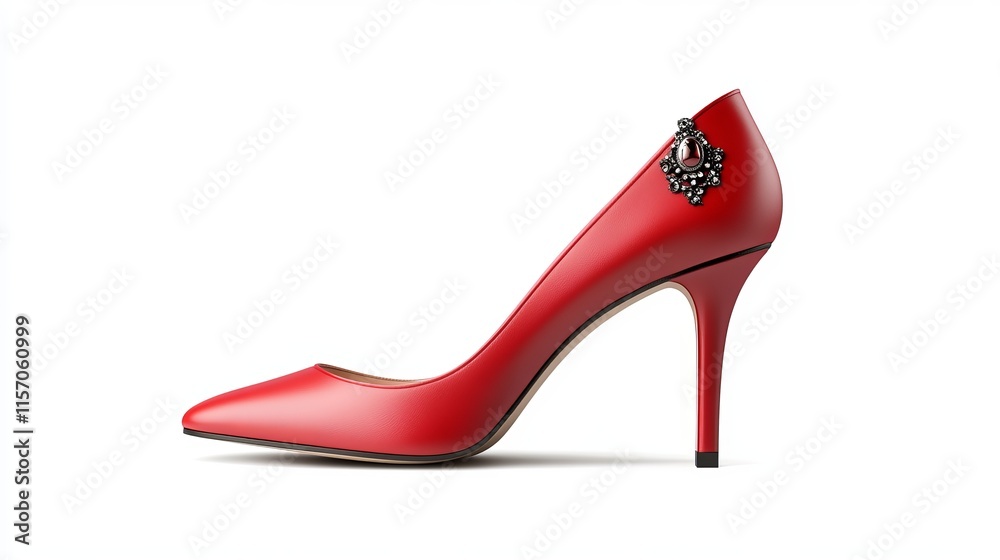 Red high heel womens shoe isolated on a white background Red high heel womens shoe isolated on a white background