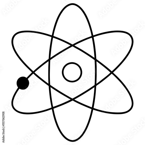 Atom Line Art Vector Design