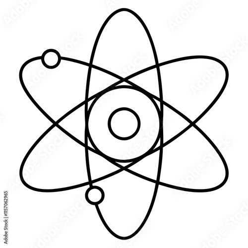 Atom Line Art Vector Design