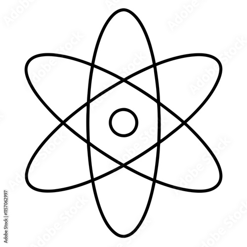 Atom Line Art Vector Design