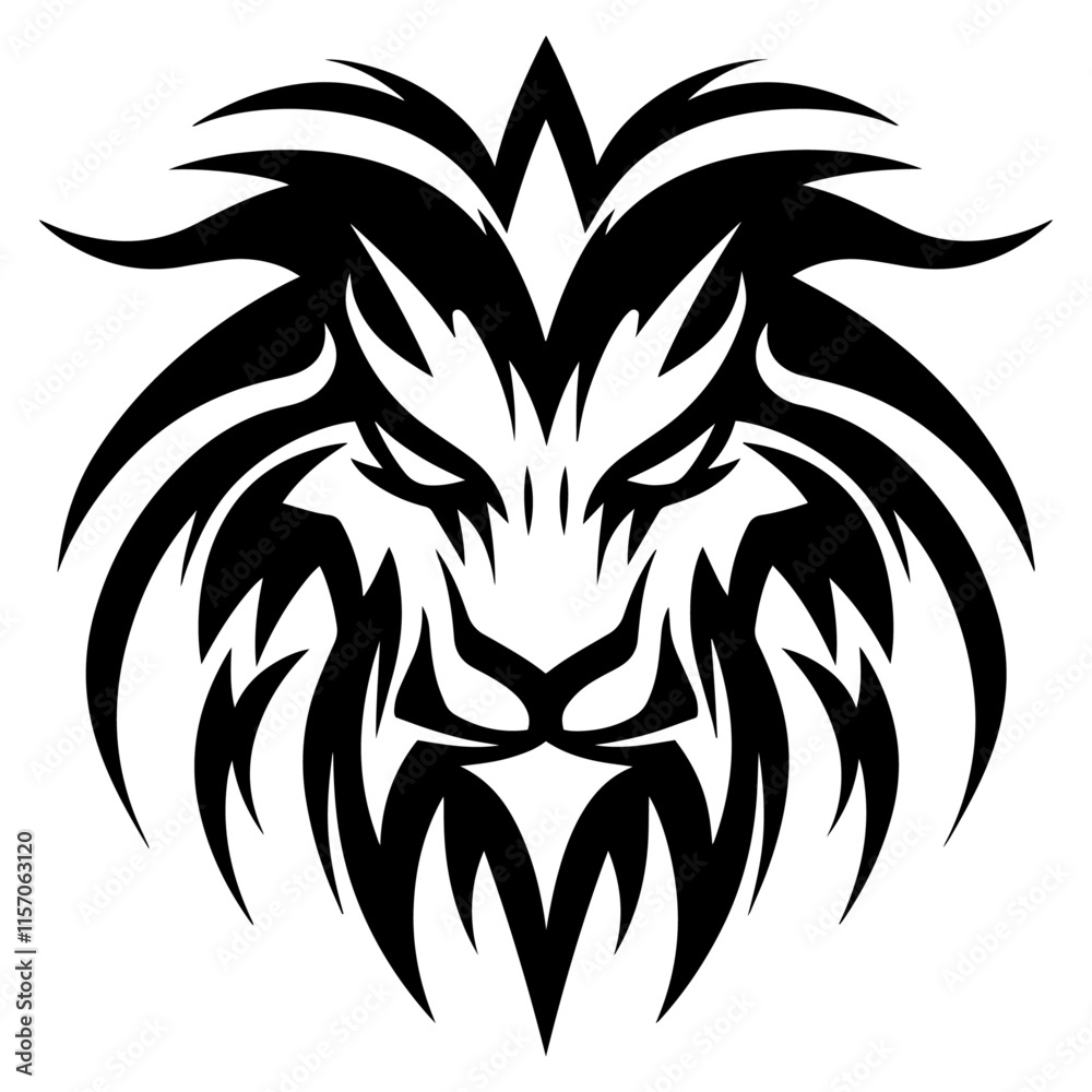 Fototapeta premium Lion Head Silhouette, Lion Logo