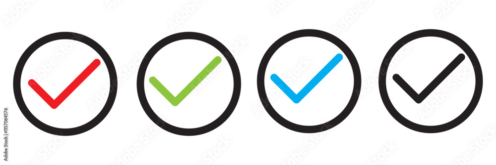 Check mark icons. Profile verification check marks icon. Approved symbol. colors Tick mark box circle Design. Check mark icons. Profile verification check marks icon. Approved symbol. colors Tick mark box circle Design.