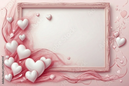 Soft Pink Frame with Tiny Hearts, Sheet with Templates and Phantom List photo