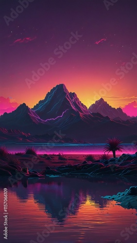 sunset in the mountains