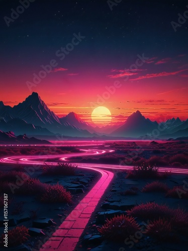 sunset over the lake